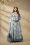 Blue Floral Anarkali